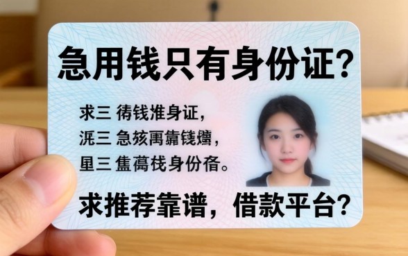 急用钱只有身份证？求推荐靠谱的借款平台！
