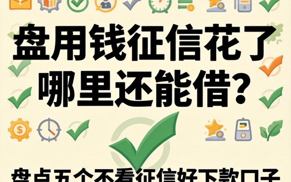 急用钱征信花了哪里还能借？盘点五个不看征信好下款的口子
