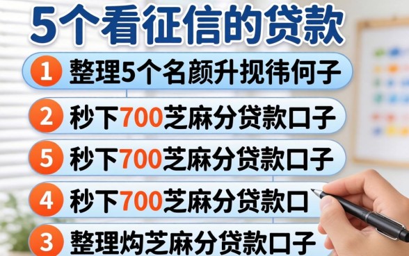 没有没有不看征信的贷款，整理5个秒下700芝麻分贷款口子