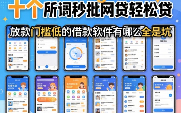 我试了十几个所谓秒批网贷轻松贷的软件，发现放款门槛低的借款软件有哪些全是坑