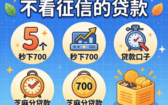 没有没有不看征信的贷款，整理5个秒下700芝麻分贷款口子