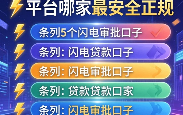 贷款平台哪家最安全正规，条列5个闪电审批的口子