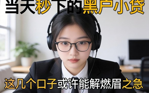 揭秘当天秒下的黑户小贷,这几个口子或许能解燃眉之急