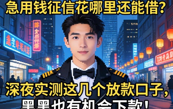 急用钱征信花哪里还能借？深夜实测这几个放款口子，黑户也有机会下款！