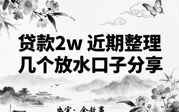无视黑白贷款2w:近期整理的几个放水口子分享
