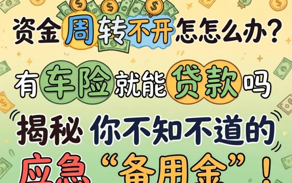 资金周转不开怎么办?有车险就能贷款吗?揭秘你不知道的应急“备用金”!