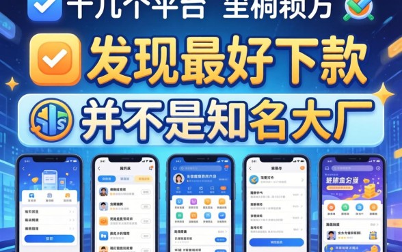 我试了十几个平台,发现最好下款的并不是那些知名大厂