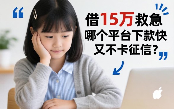手头紧想借15万救急,哪个平台下款快又不卡征信?在线等挺急的!