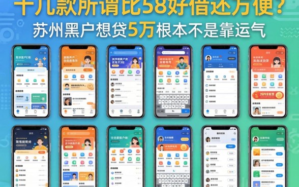 我试了十几款所谓比58好借还方便的软件，发现苏州黑户想贷5万根本不是靠运气