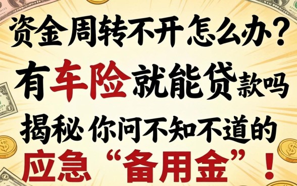 资金周转不开怎么办?有车险就能贷款吗?揭秘你不知道的应急“备用金”!
