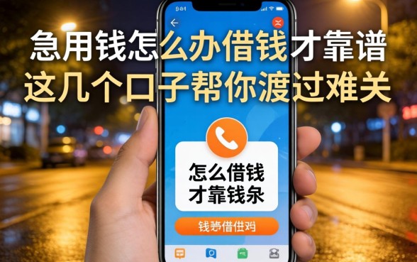 深夜急用钱怎么办？手机怎么借钱才靠谱？这几个口子帮你渡过难关
