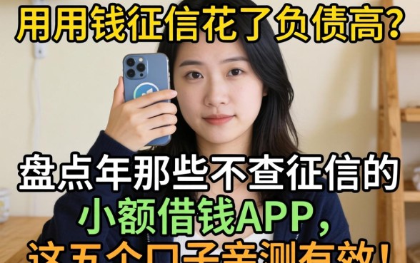 急用钱征信花了负债高?盘点2026年那些不查征信的小额借钱APP,这五个口子亲测有效!