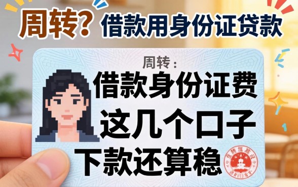 急需周转?借款用身份证贷款这几个口子下款还算稳