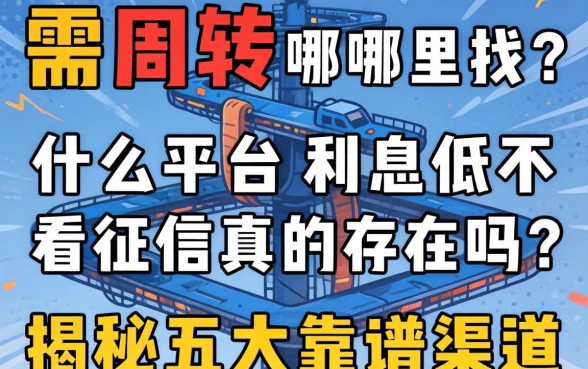 急需周转哪里找?什么平台利息低不看征信真的存在吗?揭秘五大靠谱渠道