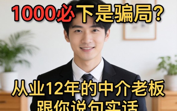 贷款1000必下是骗局?从业12年的中介老板跟你说句实话