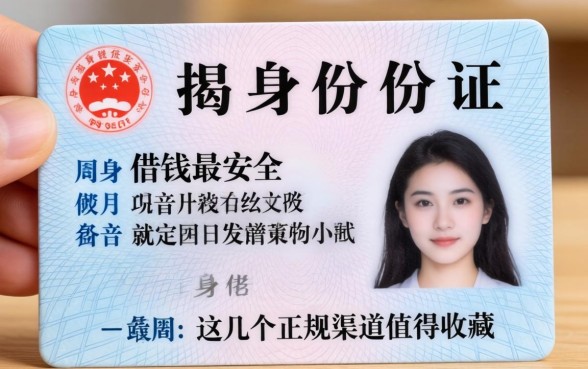 揭秘如何用身份证借钱最安全，这几个正规渠道值得收藏