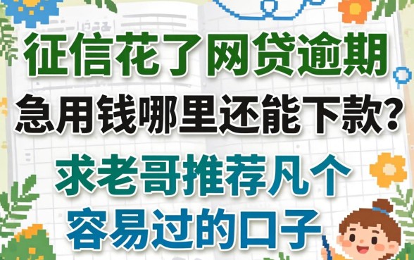 征信花了网贷逾期，急用钱哪里还能下款？求老哥推荐几个容易过的口子！