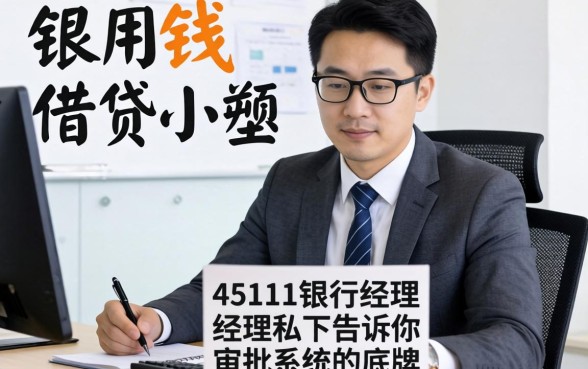 急用钱借贷小额？银行经理私下告诉你审批系统的底牌
