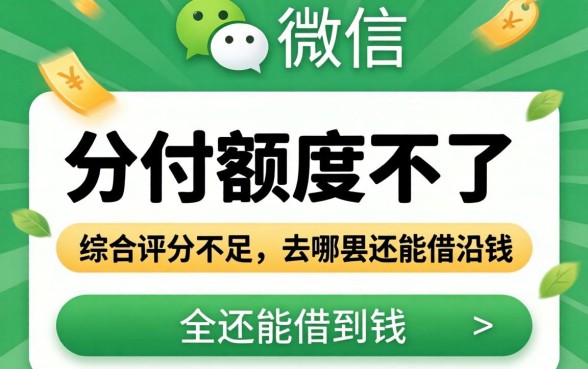 微信分付额度不够,综合评分不足去哪里还能借到钱