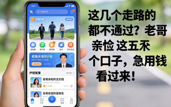手机里下了好几个走路软件都不通过?老哥亲测这五个口子,急用钱的看过来!