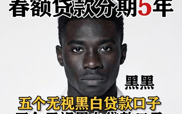 大额贷款分期5年黑户，概括五个无视黑白贷款口子