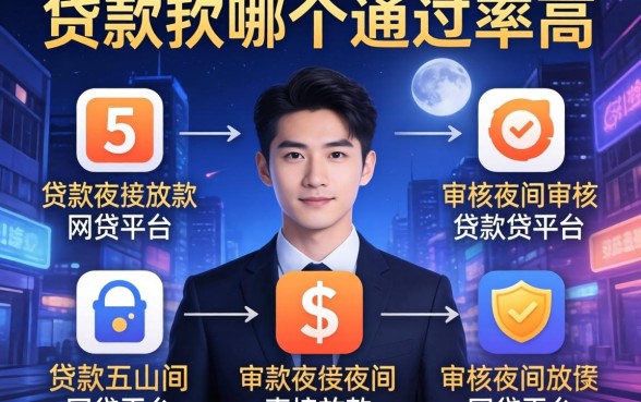 贷款软件哪个通过率高，细致阐述五个不审核夜间直接放款的网贷平台
