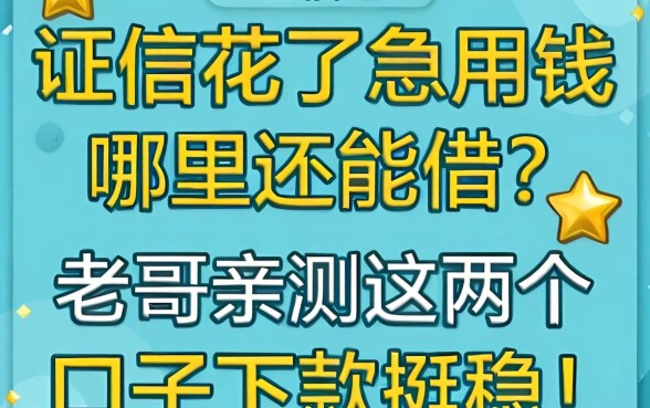 征信花了急用钱哪里还能借？老哥亲测这几个口子下款挺稳！