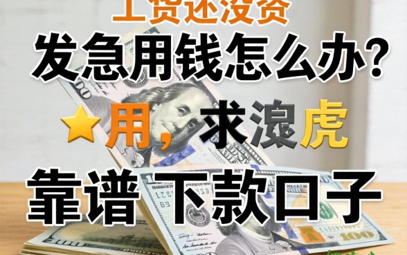 工资还没发急用钱怎么办?求靠谱的下款口子推荐!