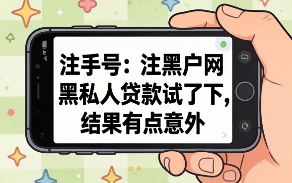 我用新手机号在黑户网黑私人贷款试了下,结果有点意外