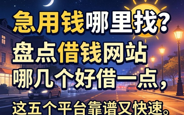 深夜急用钱哪里找？盘点借钱网站哪几个好借一点，这五个平台靠谱又快速