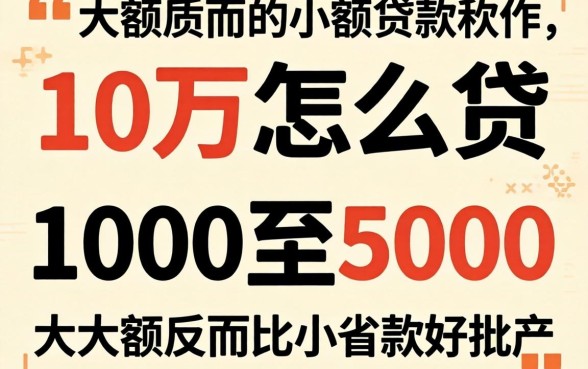 我试了10万怎么贷和1000至5000的小额贷款软件，发现大额反而比小额好批