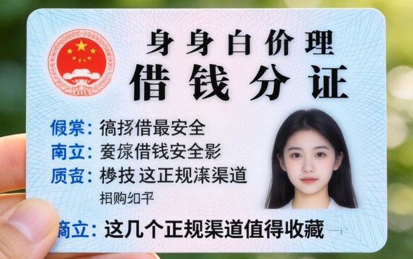 揭秘如何用身份证借钱最安全，这几个正规渠道值得收藏