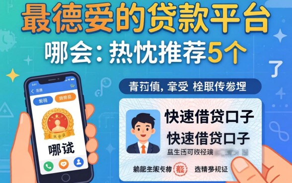 最信得过的贷款平台是哪个,热忱推荐5个手机和身份证快速借钱口子