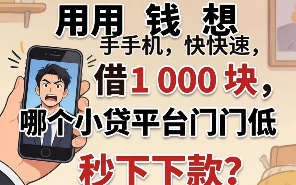 急用钱想手机快速借100块，哪个小贷平台门槛低秒下款？