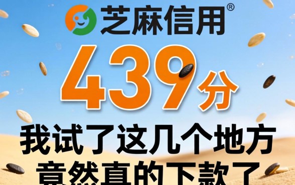 芝麻信用439分，我试了这几个地方竟然真的下款了