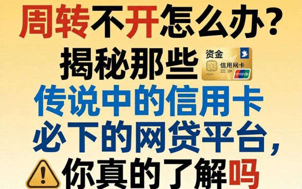 资金周转不开怎么办？揭秘那些传说中的信用卡必下的网贷平台，你真的了解吗？