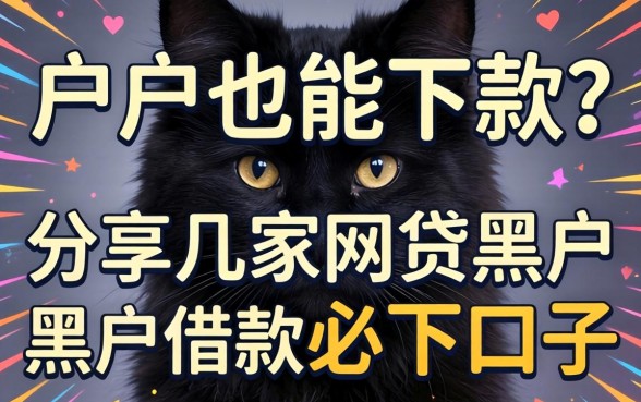 黑户也能下款？分享几家网贷黑户借款必下口子