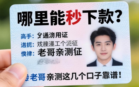 身上只有一张身份证，哪里能秒下款？老哥亲测这几个口子靠谱！