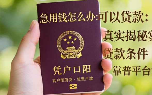 手里只有户口薄急用钱怎么办？凭户口薄可以贷款吗？揭秘真实贷款条件与靠谱平台