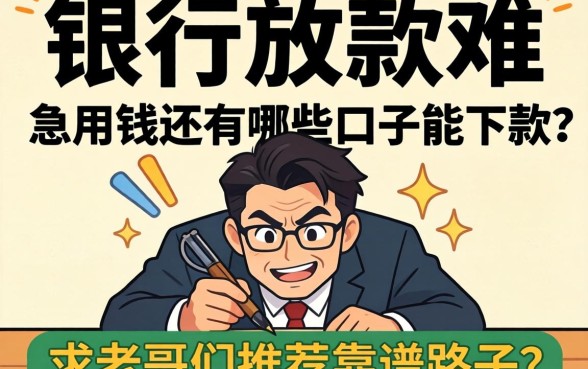 年底银行放款难，急用钱还有哪些口子能下款？求老哥们推荐靠谱路子！