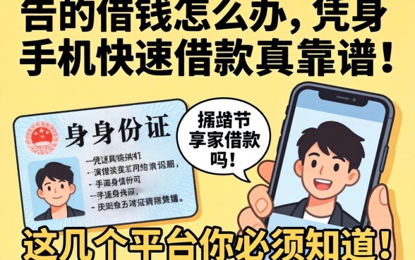 急需用钱怎么办？凭身份证手机快速借款真的靠谱吗？这几个平台你必须知道！