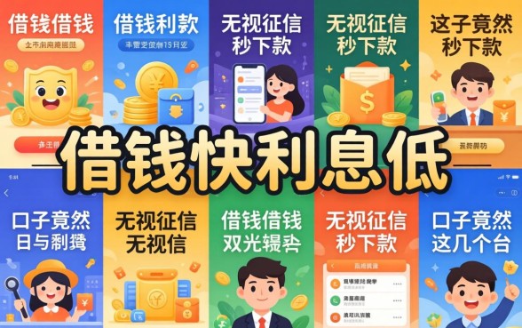 我试了十几个平台，发现借钱快利息低和无视征信秒下款的口子竟然是这几个