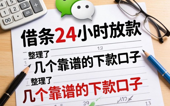 微信打借条24小时放款,整理了几个靠谱的下款口子