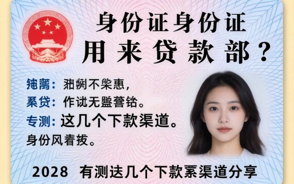 身份证能用来贷款部?实测这几个下款渠道分享