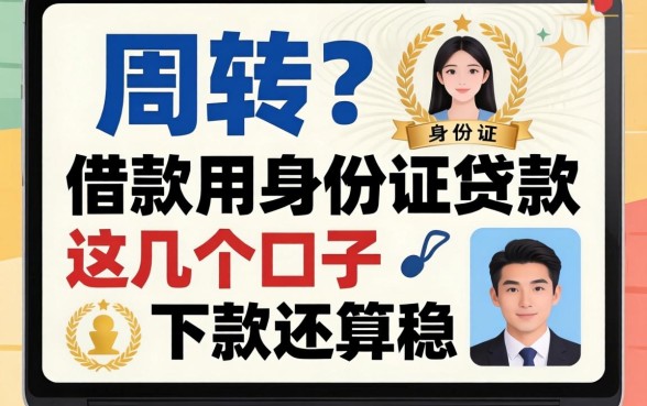 急需周转?借款用身份证贷款这几个口子下款还算稳