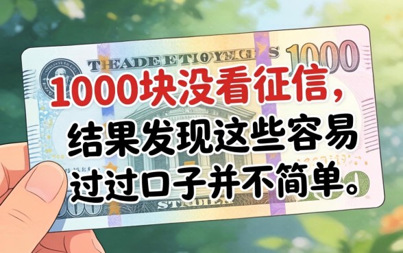 我借了1000块没看征信,结果发现这些容易过的口子并不简单