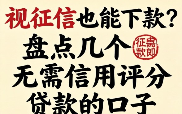 无视征信也能下款？盘点几个无需信用评分贷款的口子