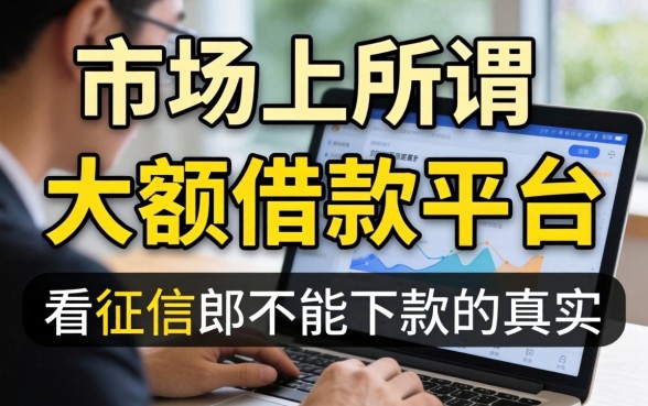 我试了市面上所谓的大额借款平台，发现不看征信就能下款的真实情况是这样的