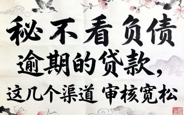 揭秘不看负债逾期的贷款,这几个渠道审核宽松