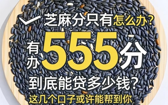 芝麻分只有555分怎么办?到底能贷多少钱?这几个口子或许能帮到你